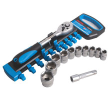 FIXTEC Heavy Duty Socket Wrench Set With 3/8" Ratchet Handle